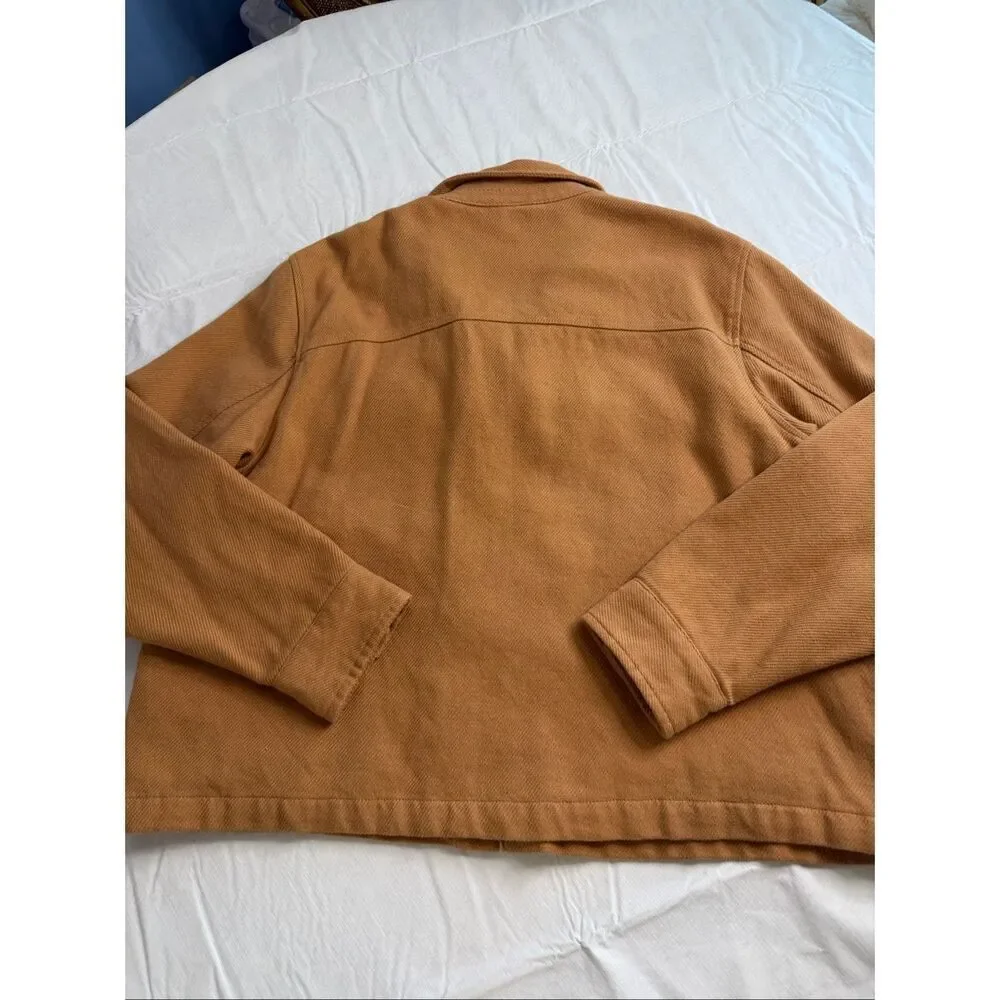 The North Face Heavyweight Shirt Jacket Shacket Snap Front Camel Brown Sz Large